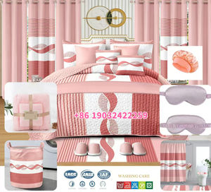 热卖美国重型窗帘配配套床上用品舒适套装带垫子地毯特大床浴室卧室套装 - Product Image 2