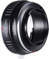 Adaptateur d'objectif K&F Concept pour objectif Canon EF vers appareils photo hybrides Sony Alpha E NEX, mise au point manuelle EOS-NEX