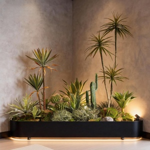 Planta Tropical Artificial de Tacto Real, Combo de Agave, Cactus y Palmera para Paisajismo de Interiores en Espacios Comerciales - Product Image 1