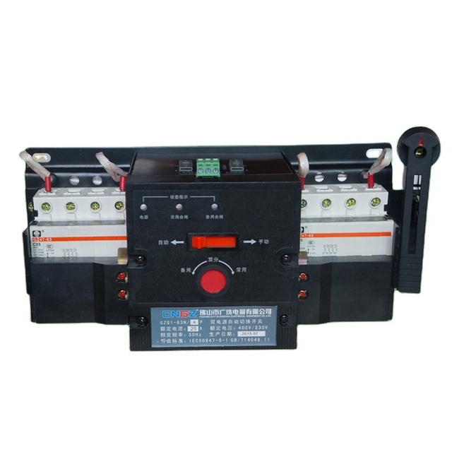 3P 4P 63A Auto/Manual Dual Power ATS Automatic Changeover Transfer Switches