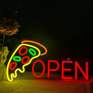 Pizza neon LED hanging open <b>sign</b> luminous shop signboard indicator ambient light transparent acrylic board luminous letters - Product Image 5