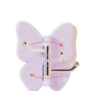 Gancho adhesivo tipo mariposa con capacidad de carga de 3-5 kg, sin necesidad de taladrar, sin residuos, para colgar ropa en el baño o dormitorio. - Product Image 1
