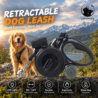 Laisse rétractable intelligente réfléchissante pour la sécurité nocturne des grands chiens, pour des promenades nocturnes silencieuses