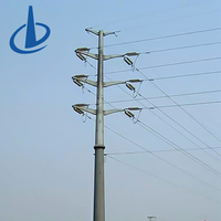 Tour de transmission d'énergie tubulaire en acier Q235/Q255 galvanisé à chaud, haute tension 132 kV, norme GB/ANSI/TIA-222-G