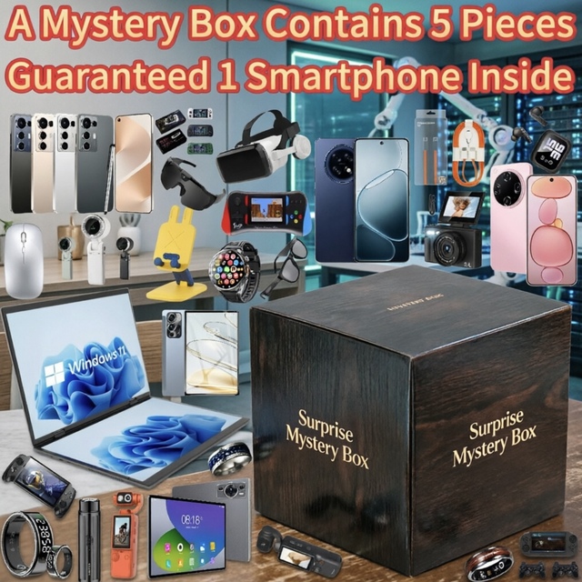 Guaranteed Smartphone Inside 5 Pieces Wholesale Mystery Box Tech With Laptop Tablet Smart Ring Drone Camera Random Electronic