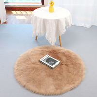 Tapis rond en peau de mouton 300x300, taille et couleur personnalisées, grande zone de salon, sol, tapis et moquette en fausse fourrure