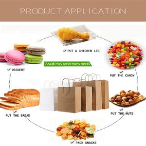 Emballage <span class=keywords><strong>de</strong></span> produits alimentaires <span class=keywords><strong>de</strong></span> fast-food extra large écologique et réutilisable <span class=keywords><strong>Sac</strong></span> <span class=keywords><strong>en</strong></span> papier kraft à emporter avec logo personnalisé et poignée torsadée pomme - Product Image 3