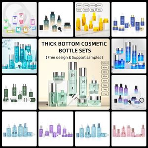 Ensemble d'Emballages Cosmétiques Écologiques Personnalisés pour Soins de la Peau Bouteilles et Pot en Verre pour Crème Lotion Tonique Visage Sérum de Luxe avec Pompe - Product Image 6