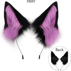 Bandeau en fausse fourrure avec oreilles de loup, queue de chien en fourrure, ensemble de costume animal, cosplay pour accessoires de fête d'Halloween, décoration de queue réaliste - Product Image 2
