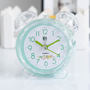 Candy Color Plastic Alarm Clock <b>Round</b> <b>Battery</b> Operated Silent Electronic Desk Clock For Bedroom Bedside Use - Product Image 2