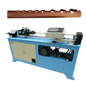 CNC copper tube branching machine for flange hole punching used in air conditioner, solar heater and heat exchanger