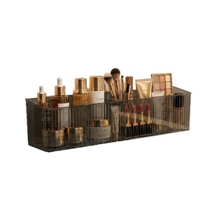 Étagère de salle de bain en acrylique, murale, 3 niveaux, rectangulaire, avec drainage, design moderne, pour le rangement de maquillage et de cosmétiques - Product Image 3