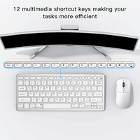 Conjunto de Teclado y Ratón Inalámbricos Recargables, Adecuado para Oficina, Hogar, Juegos y Viajes, Disponible en Stock