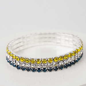 <span class=keywords><strong>Bracelet</strong></span> élastique multicolores à <span class=keywords><strong>3</strong></span> <span class=keywords><strong>rangs</strong></span> avec strass dégradés, tendance, en zircon, brillant, simple, vente en gros en Europe et en Amérique - Product Image 6