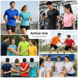 T-Shirt a Collo Tondo 130gsm ad Asciugatura Rapida, Logo Personalizzato, Uniforme Estiva, Abbigliamento Sportivo Promozionale OEM all'Ingrosso - Product Image 3