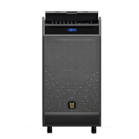 Haut-parleur karaoké sur chariot Pioneer 12 pouces 300W avec contrôle par application, micro sans fil UHF, système audio de scène extérieur, vente en gros OEM, CE FCC RoHS
