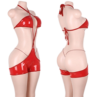 Ensembles de vêtements de danse exotique : shorts, bodys à bretelles en vinyle effet mouillé, culottes string, pour la pole dance, les spectacles sur scène et les tenues de club