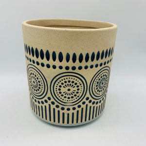Pots de fleurs de bureau en céramique jaune naturel, <span class=keywords><strong>poterie</strong></span> solide, argile de sable, couleur avec motif Unique de Style grec espagnol - Product Image 2