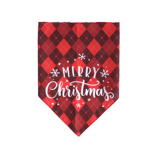 Serviette de Noël pour animaux de compagnie à motif uni, nouvelle serviette de bavoir pour chien en gros, serviette triangulaire pour chat en polyester et coton, accessoires pour animaux de compagnie - Product Image 4
