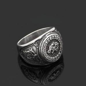 HJY002 Trade Assurance 2019 New Design Viking Vintage Wolf Head Ring Titanium Steel Retro <strong>Pagan</strong> Ring Religious Men's <strong>Jewelry</strong> - Product Image 6