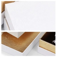 Boîtes cadeaux d'emballage de bijoux imprimées de couleur blanche avec Insert en velours enduit de mousse