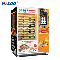 Distributeur automatique de nourriture chaude HALOO OEM de haute qualité avec écran tactile LED de 22 pouces, distributeur automatique de nourriture chaude pour usage professionnel