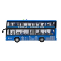 Bus à deux étages avec effets sonores et lumineux et fonction d'ouverture de porte - Bleu