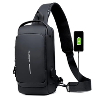 Hete Aanbieding Hikinng Multifunctionele Telefoon Heuptas Sport Waterdichte Buiktas Anti-Diefstal USB Schoudertas Borstas voor Heren
