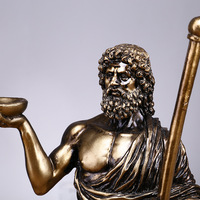 Statue de Zeus antique peinte à la main dieu grec du ciel tenant une sculpture en résine Thunderbolt