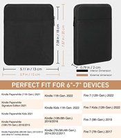MoKo Tas Saku Ganda 7 Inci untuk Pembaca Ebook, Pelindung dan Penutup Tas Jinjing untuk Kindle Paperwhite 7 Inci