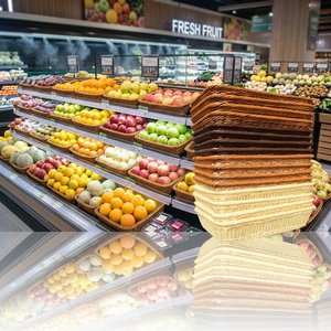Cesta de Mimbre Marrón Ecológica para Exhibición de Frutas, Cesta para Productos Frescos para Estanterías de Supermercado - Product Image 1