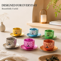 Tasse à thé en titane à double paroi personnalisée pour la dégustation à domicile et au bureau, avec un ensemble de tasses colorées en forme d'œuf, approvisionnement en marque privée