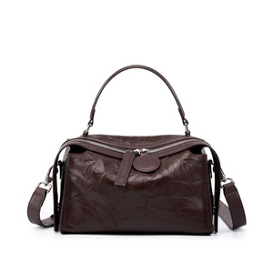 Bolso de Mano de Cuero Vacuno de Primera Calidad para Mujer, Estilo Vintage, 2 Formas de Llevar, Bandolera y de Mano, <span class=keywords><strong>Mercado</strong></span> Europeo/Estadounidense - Product Image 6