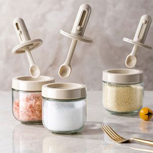 Cubierta de cuchara telescópica integrada de vidrio y plástico para cocina, ecológica, fácil de limpiar, blanca y verde, para especias y sal, directo de fábrica - Product Image 5