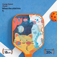Raquette de pickleball pour enfants la plus vendue à l'international, en fibre de verre, design rectangulaire double face, 35x18cm, sans trous, 180g