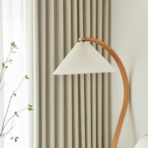 100% poliéster impreso satén sala de estar cortina tela de lino fino con Pongee estilo Tejido opaco completo-estilo liso - Product Image 4