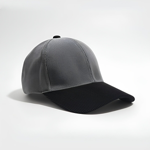 Unisex Gray 6-Panel Baseball Cap Fitted Solid Color Casual <b>Hat</b> Adult Breathable Waterproof Polyester Twill Spring <b>Summer</b> - Product Image 1