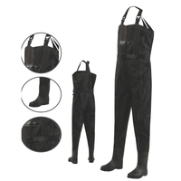 Waders de chasse en nylon 70D enduit de PVC, couleur noire, haute qualité, durables, confortables, avec bottes en PVC pour la chasse au canard