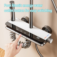 Nouvelle modification mitigeur de douche thermostatique de salle de bain exposé en aluminium avec système de douche à effet pluie à énergie hydroélectrique à LED