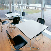 Plateau de table en HPL imitation bois marbré gris clair 18 mm pour restaurant extérieur et intérieur