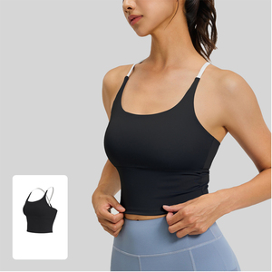 Camiseta de Yoga de Secado Rápido con Espalda Cruzada para <span class=keywords><strong>Mujer</strong></span>, con Almohadillas Extraíbles, Elástica, Agradable al Tacto, para Gimnasio, Fitness, Deportes, Running y Yoga - Product Image 3