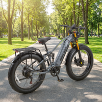 Vélo de montagne électrique à double moteur et pneus larges BURCHDA RX80, batterie au lithium 48V20Ah, 7 vitesses, double amortisseur, frein hydraulique, aluminium