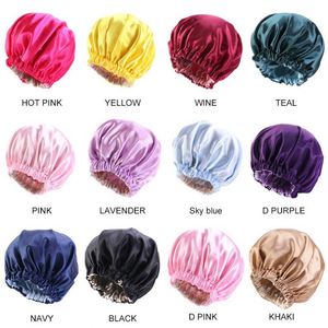 Gorro de Dormir y Ducha de Seda Suave de Doble Capa, Forrado de Satén, de 38 cm (15 Pulgadas), para Cabello Rizado Natural, Ideal para Regalo - Product Image 3
