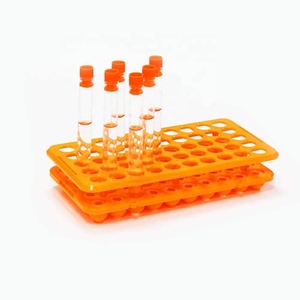 Portaprovette in Plastica Arancione con 50 Pozzetti per Esposizione di Provette di Diverse Dimensioni con Silicone - Product Image 2