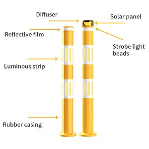 Poste Delimitador de Tráfico para Construcción, Seguridad Vial, Tubo de Acero Plástico Flexible, Poste de Señalización de Goma con <span class=keywords><strong>Base</strong></span> Rellenable - Product Image 2