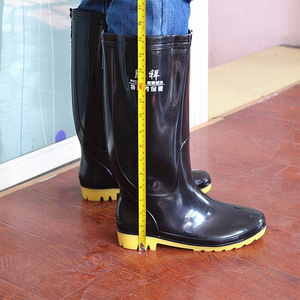 Botas de Lluvia Tengxiang, Altura Media, Negras, de PVC, Unisex, Impermeables, Antideslizantes, para la Industria de la Construcción - Product Image 1