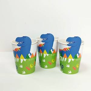 Diseño único, 8 Uds., vasos de papel de dinosaurio, 9 OZ, vasos de bebida desechables de cumpleaños para niños, fiesta temática de dinosaurio, fiesta de bienvenida al bebé - Product Image 2