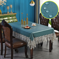 Nappe tissée imperméable personnalisée pour mariage et banquet-Design de motif carré moderne pour la maison, l'hôtel et le restaurant
