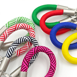 DF22 Red White <b>Braided</b> Rope Keychain With Metal Clasp Fitness <b>Accessory</b> - Product Image 5