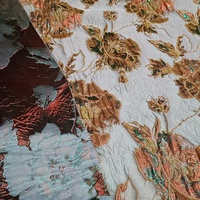 Tissu Jacquard Gaufré Floral à Fil Doré Tissé, Fil Métallique Teint, Idéal pour Robes de Mariée et Sacs - Vente Chaude JSM-1707